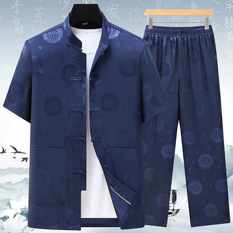 Beth and Brian Qipao-KMD Chinese Men Blessing pattern Tang Suit Jacket set