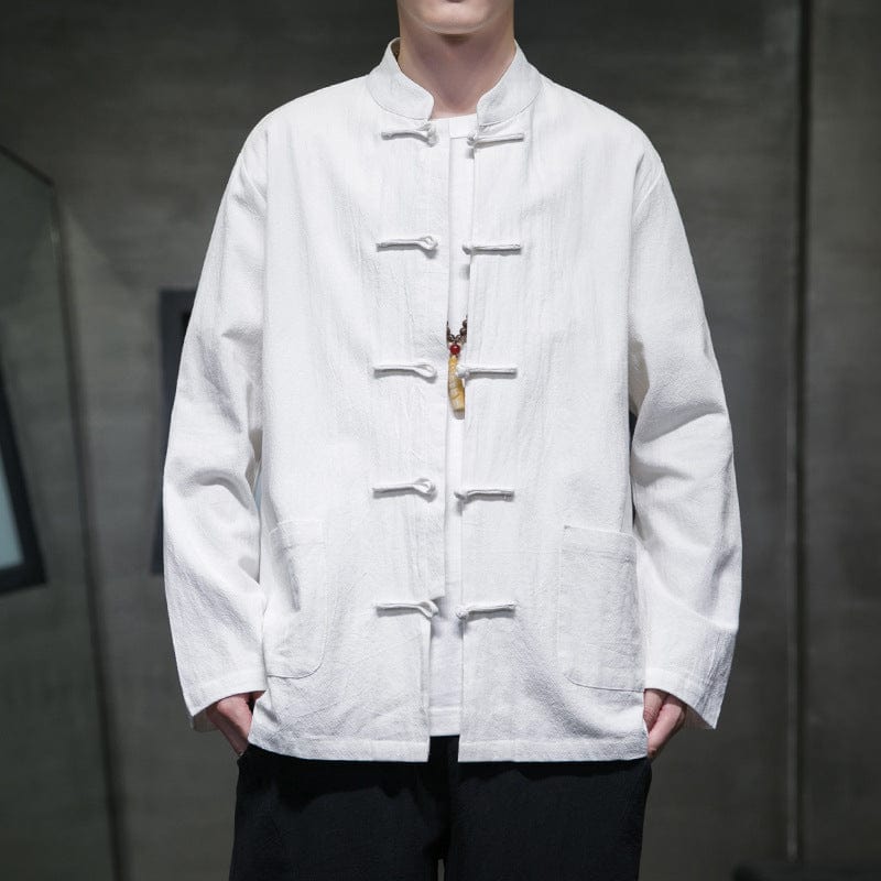 Beth and Brian Qipao-YT Cotton and linen fabric, Chinese Tang Suit shirt