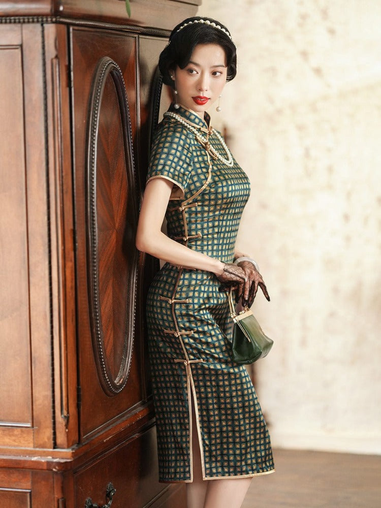 Beth and Brian Qipao-TL 19 mome mulberry silk, high-end midi Cheongsam