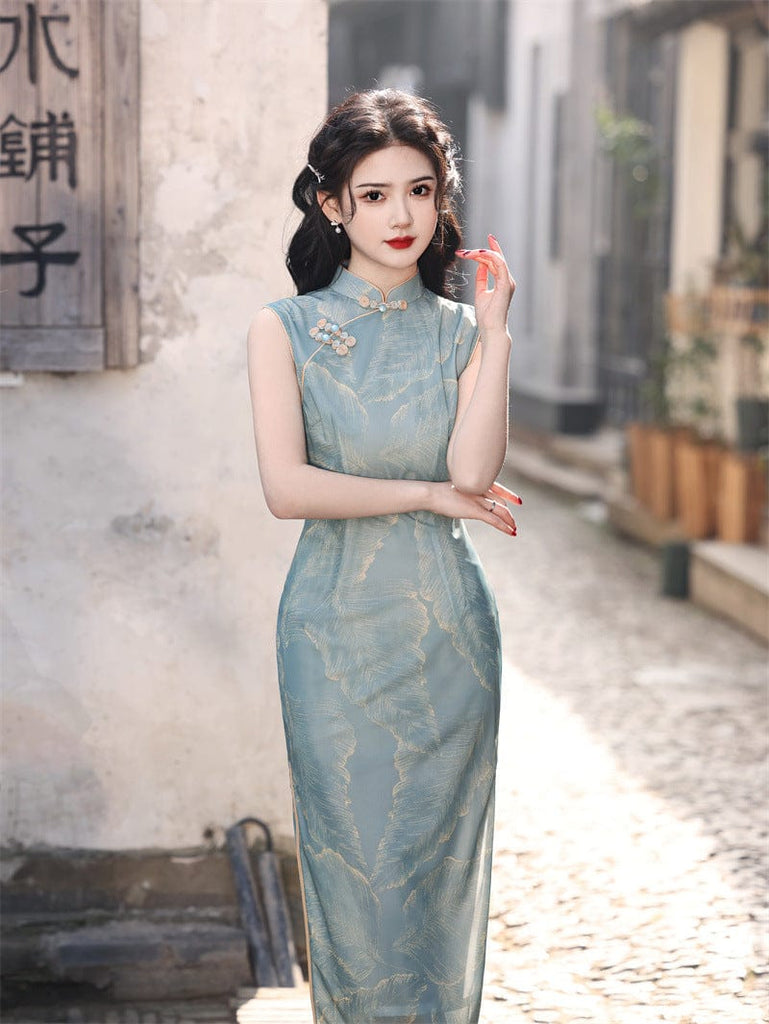 Beth and Brian Qipao - JN New Chinese style (新中式), floral pattern midi Cheongsam