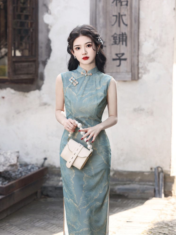 Beth and Brian Qipao - JN New Chinese style (新中式), floral pattern midi Cheongsam