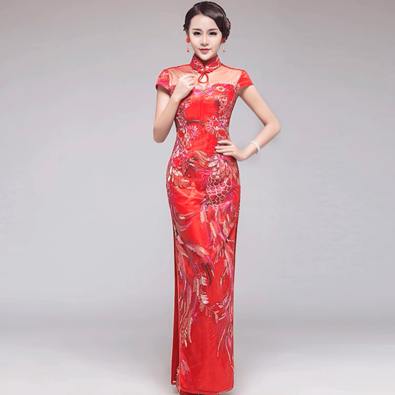 Beth and Brian Qipao-GYG Chinese Sequins prom dress, Sequins Chinese evening Cheongsam