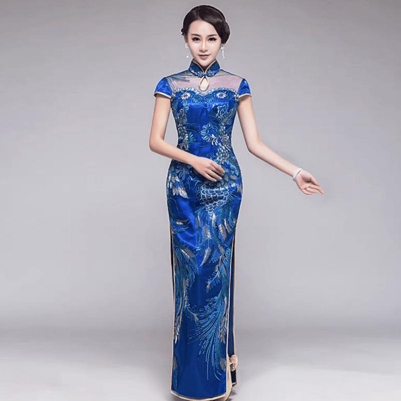 Beth and Brian Qipao-GYG Chinese Sequins prom dress, Sequins Chinese evening Cheongsam