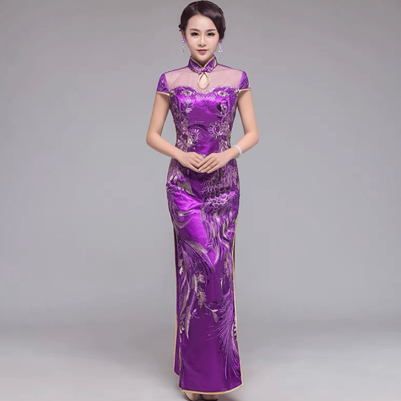Beth and Brian Qipao-GYG Chinese Sequins prom dress, Sequins Chinese evening Cheongsam