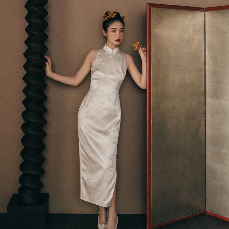 Beth and Brian Qipao-NNLL New Chinese style (新中式), Cotton blended long Qipao