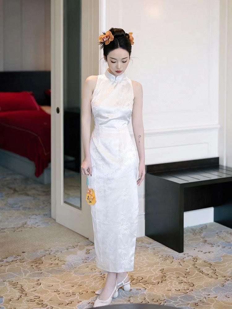 Beth and Brian Qipao-NNLL New Chinese style (新中式), Cotton blended long Qipao