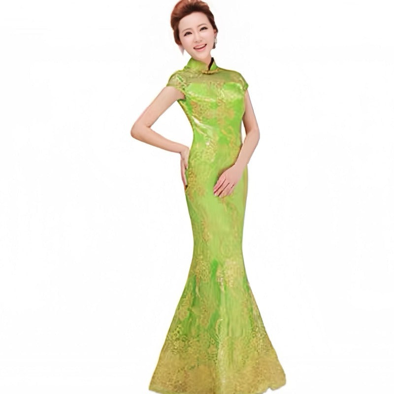 Beth and Brian Qipao-GYG Chinese Lace prom dress, Mermaid Chinese evening Cheongsam