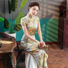 Beth and Brian Qipao - YG Floral pattern, high end, silk long Cheongsam