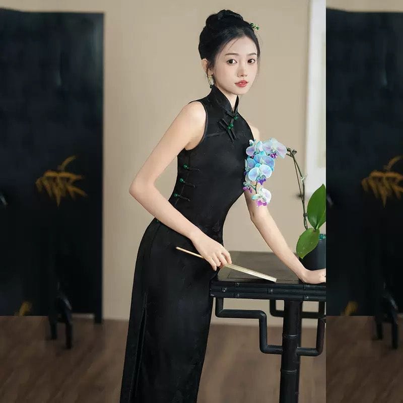 Beth and Brian Qipao-ZQYS New Chinese style (新中式), butterfly jacquard midi Qipao