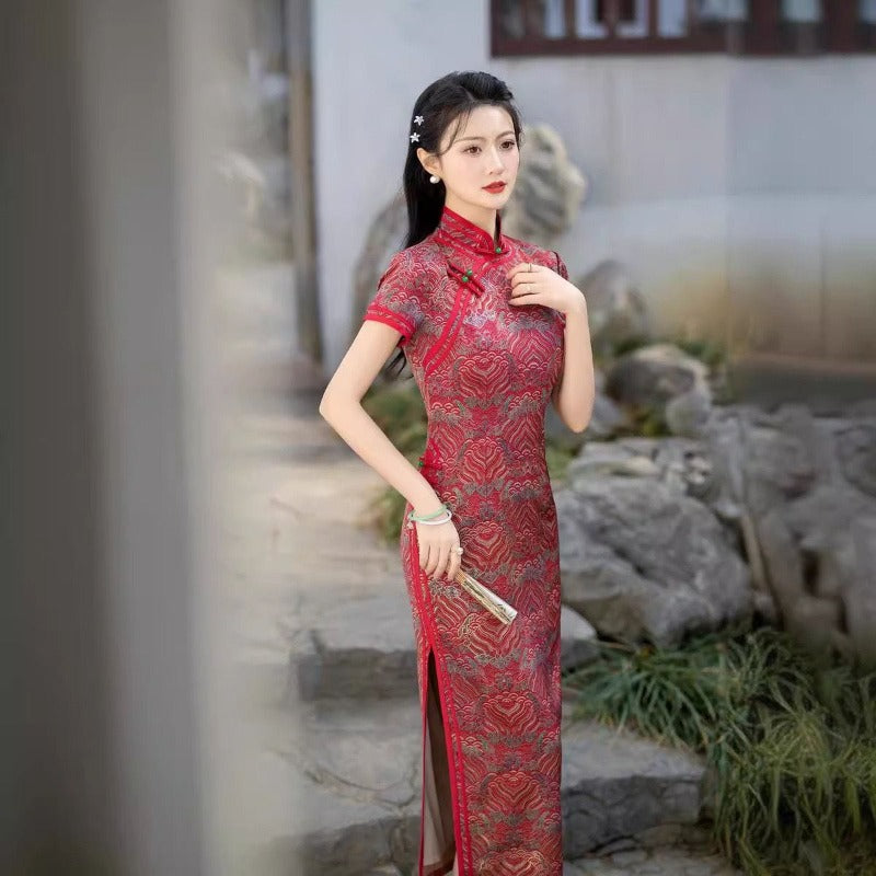 Beth and Brian Qipao-MY Classic Chinese style, silk long Cheongsam