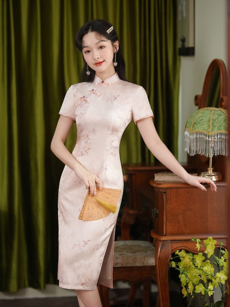 Beth and Brian Qipao-XSS Summer collection, floral pattern midi Cheongsam