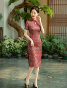 Beth and Brian Qipao-SYK Classic style, midi plus size Cheongsam for mothers