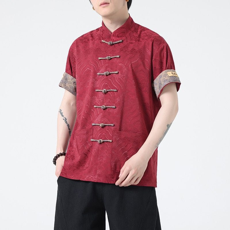 Beth and Brian Qipao-ZP Summer collection, Silk satin fabric, Chinese Tang Suit Shirt