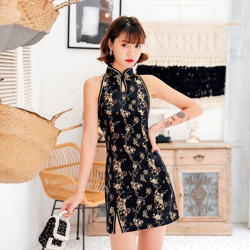 Beth and Brian Qipao-JXGZ New Chinese style, brocade short Cheongsam