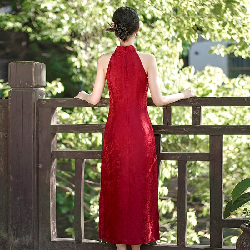 Beth and Brian Qipao-WXG New chinese style(新中式), High-end, jacquard mulberry silk Cheongsam