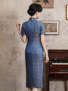 Beth and Brian Qipao -TL Mulberry silk and Jacquard, high end long Cheongsam