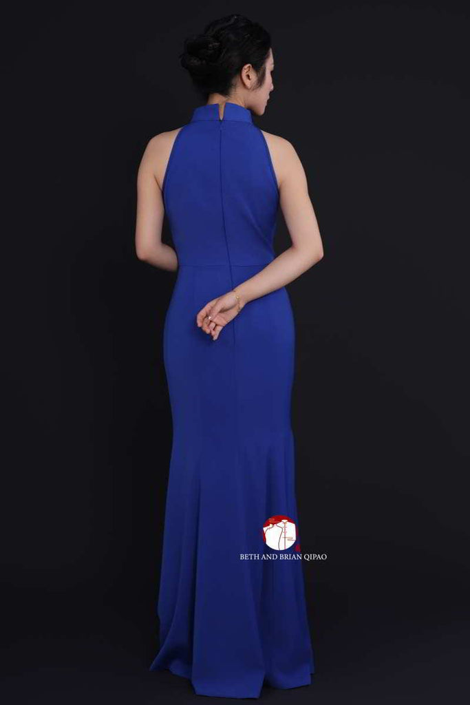 Beth and Brian Qipao - YB Exclusive designer collection, floral embroidery, long Qipao