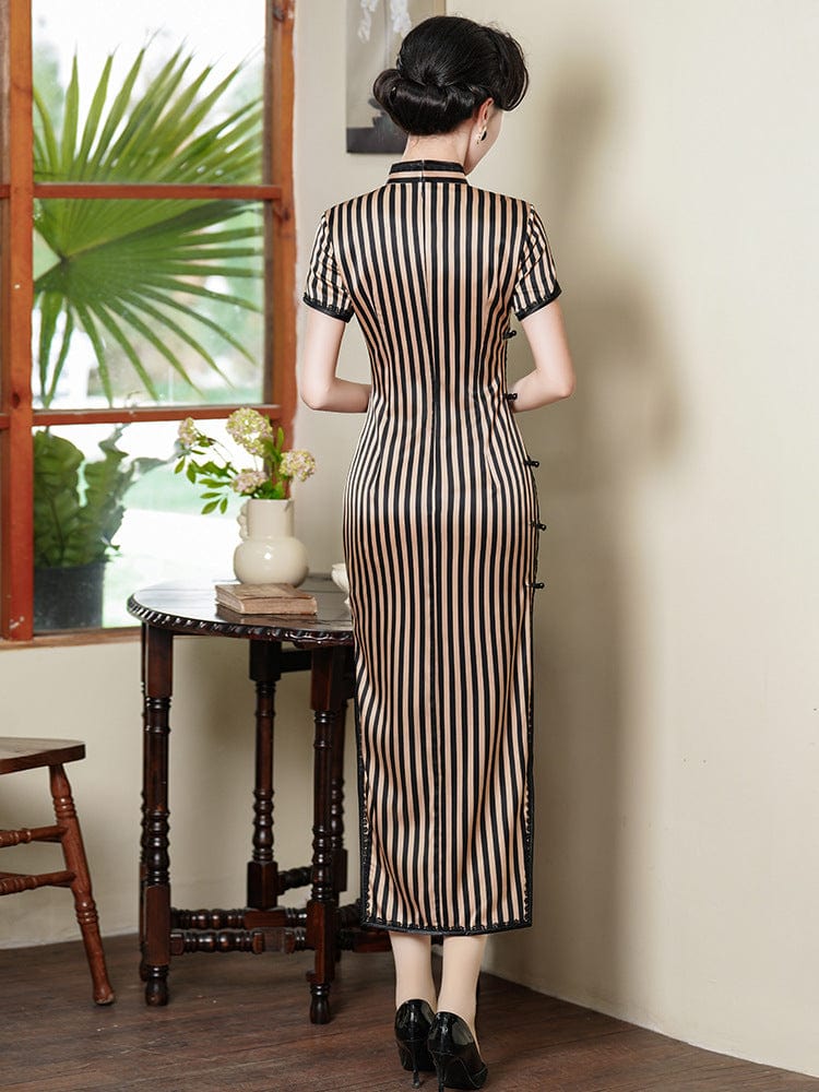 Beth and Brian Qipao-JD Old Shanghai style, 19 mome mulberry silk, high-end long Cheongsam