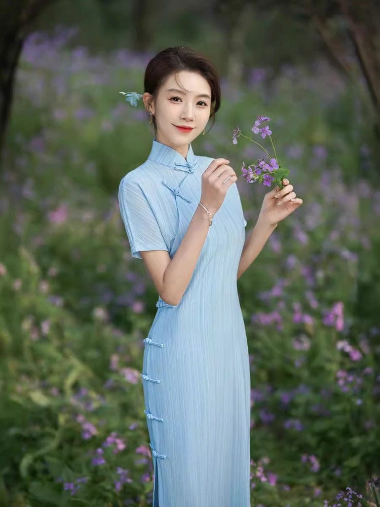 Beth and Brian Qipao-GSJ Summer collection, cotton&linen mid-length Cheongsam