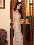 Beth and Brian Qipao-LSB New Chinese style(新中式), sleeveless satin long Cheongsam
