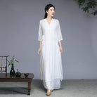 Beth and Brian Qipao-WY Loose Fitting, Cotton&linen long Cheongsam set