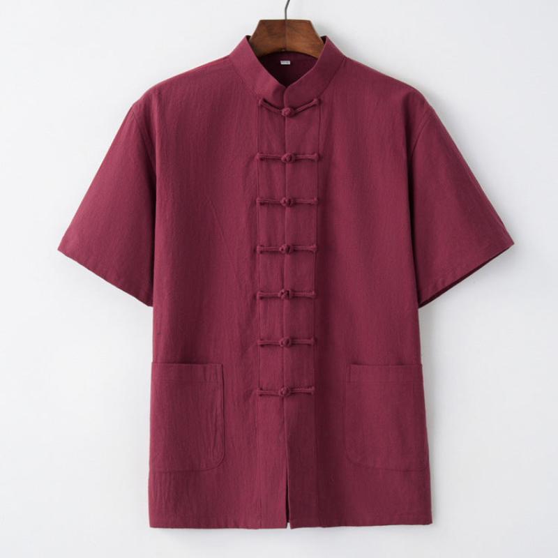 Beth and Brian Qipao-BXXGSF Cotton&linen fabric Tang suit shirt