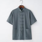 Beth and Brian Qipao-BXXGSF Cotton&linen fabric Tang suit shirt