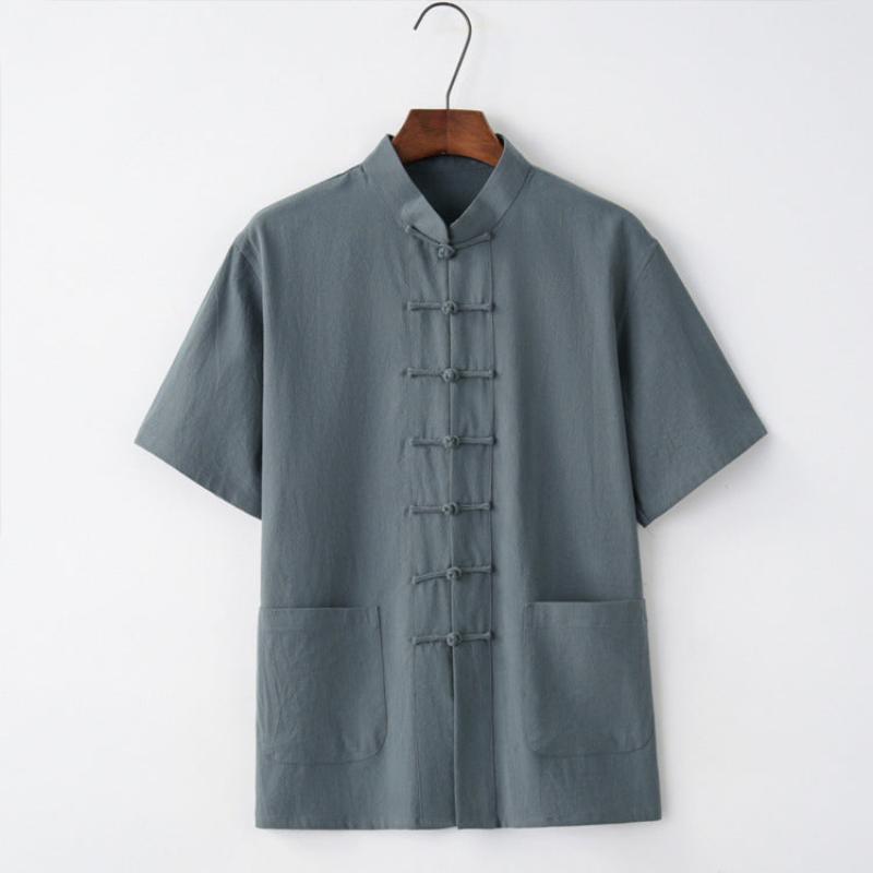 Beth and Brian Qipao-BXXGSF Cotton&linen fabric Tang suit shirt