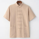 Beth and Brian Qipao-BXXGSF Cotton&linen fabric Tang suit shirt