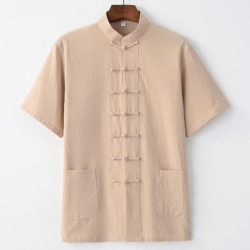 Beth and Brian Qipao-BXXGSF Cotton&linen fabric Tang suit shirt