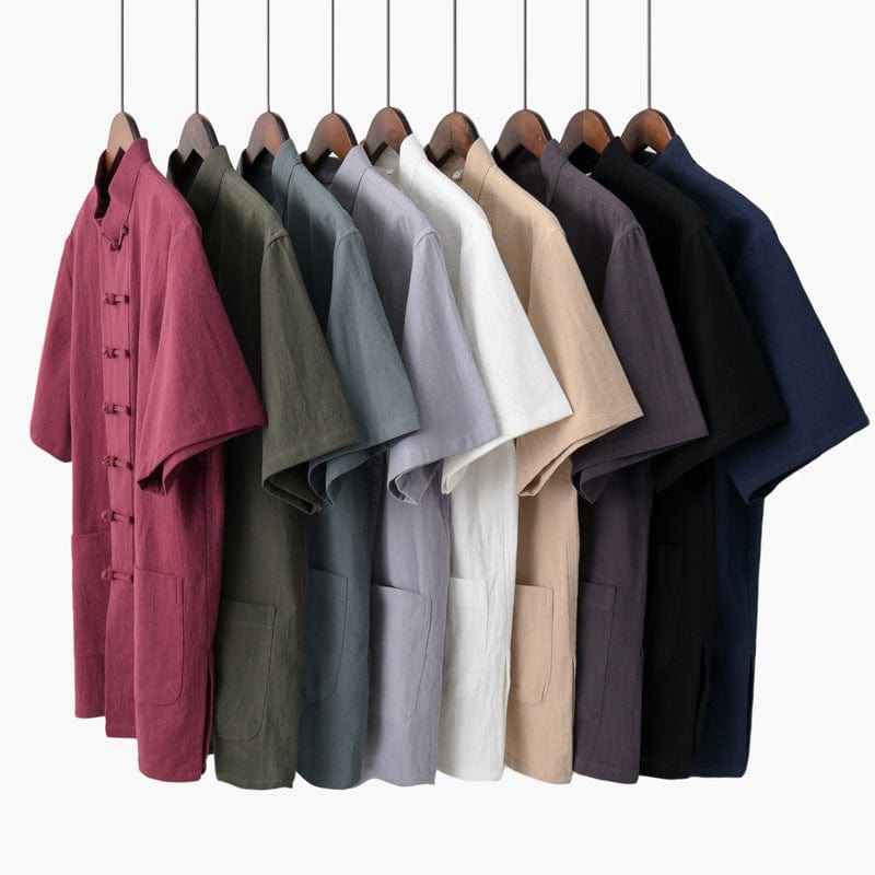 Beth and Brian Qipao-BXXGSF Cotton&linen fabric Tang suit shirt