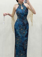 Beth and Brian Qipao-MN New Chinese style(新中式), sleeveless long Cheongsam