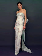 Beth and Brian Qipao-QHM New Chinese style (新中式), high-end,  tube top long Cheongsam