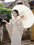 Beth and Brian Qipao - JN Fall and winter colleciton, openwork design, knitting Qipao Shawl