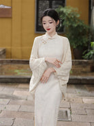 Beth and Brian Qipao - JN Fall and winter colleciton, openwork design, knitting Qipao Shawl