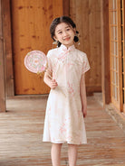 Beth and Brian Qipao-WQ Parent-child outfit, floral pattern midi Cheongsam