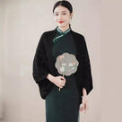 Beth and Brian Qipao-MYJ Fall colleciton, knitting Qipao Shawl