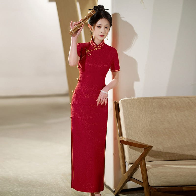 Beth and Brian Qipao-ZQYS Floral pattern, plus size, lace long Cheongsam