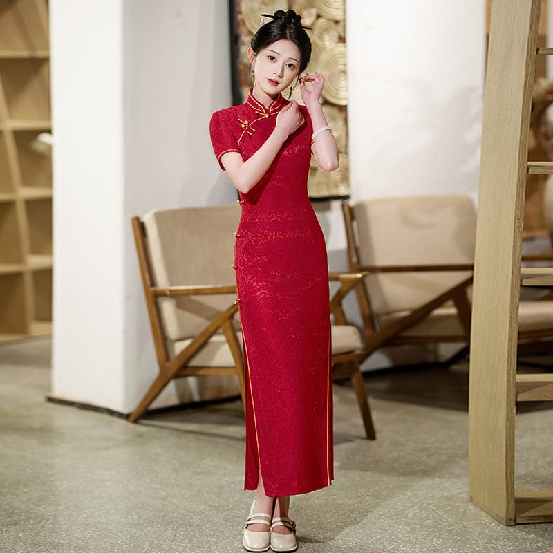 Beth and Brian Qipao-ZQYS Floral pattern, plus size, lace long Cheongsam