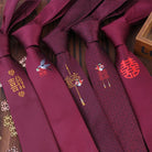 Beth and Brian Qipao - FD Magpie and blessing embroidery, jacquard fabric Chinese Tang Suit Tie