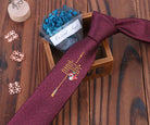 Beth and Brian Qipao - FD Magpie and blessing embroidery, jacquard fabric Chinese Tang Suit Tie