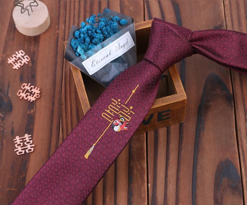 Beth and Brian Qipao - FD Magpie and blessing embroidery, jacquard fabric Chinese Tang Suit Tie