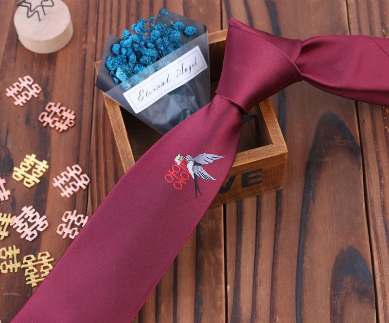 Beth and Brian Qipao - FD Magpie and blessing embroidery, jacquard fabric Chinese Tang Suit Tie