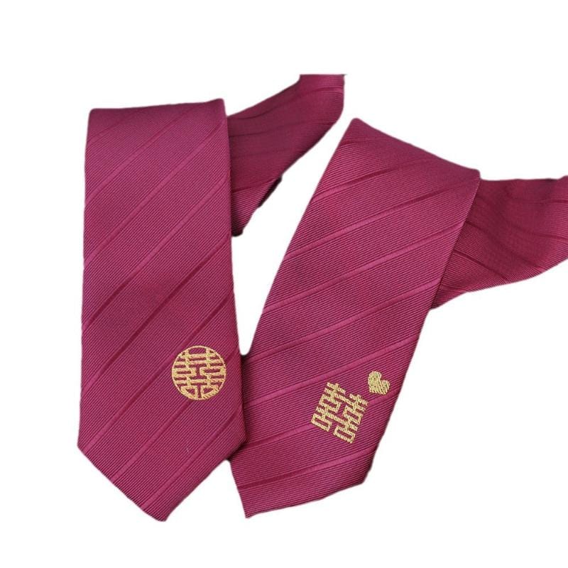 Beth and Brian Qipao - FD Magpie and blessing embroidery, jacquard fabric Chinese Tang Suit Tie