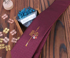 Beth and Brian Qipao - FD Magpie and blessing embroidery, jacquard fabric Chinese Tang Suit Tie