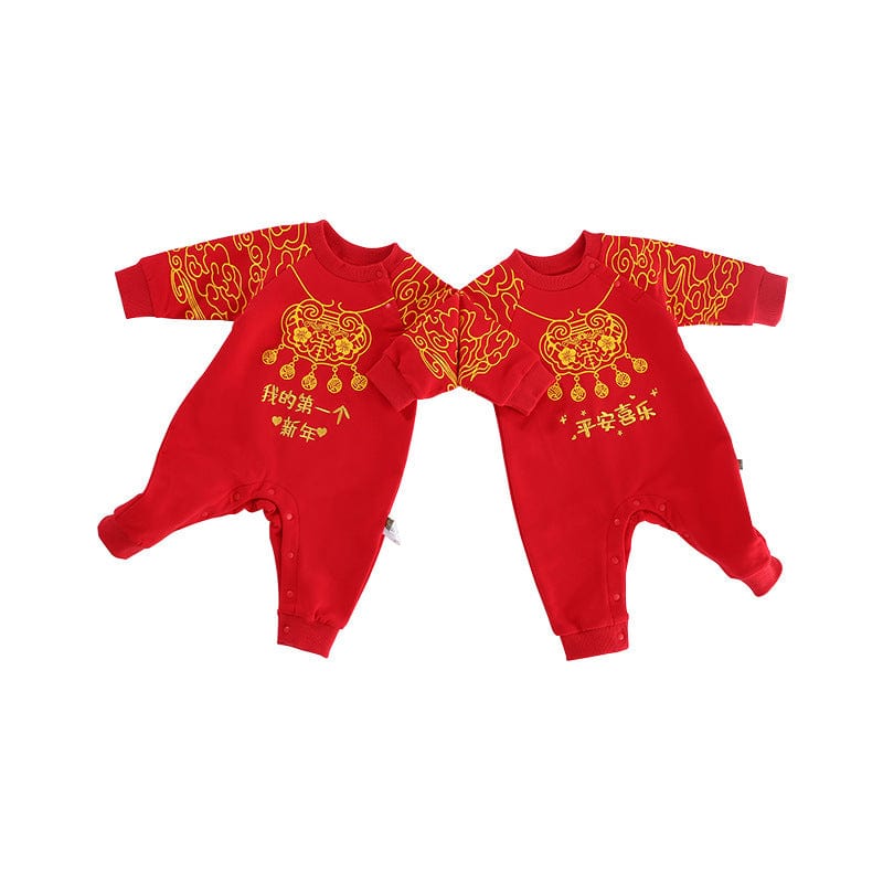Beth and Brian Qipao-YYS Chinese outfit for baby, red baby Jumpsuit