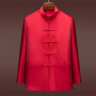 Beth and Brian Qipao-WY Chinese Men Blessing pattern red Tang Suit Jacket