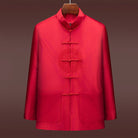 Beth and Brian Qipao-WY Chinese Men Blessing pattern red Tang Suit Jacket