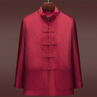 Beth and Brian Qipao-WY Chinese Men Blessing pattern red Tang Suit Jacket