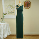 Beth and Brian Qipao-YD Sleeveless, long plus size Cheongsam for mothers